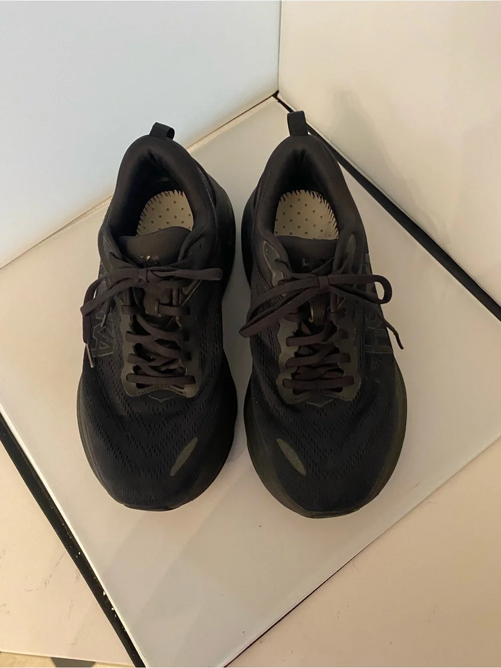 Hoka Men's Bondi 8 Black Athletic Running Shoes,size 10